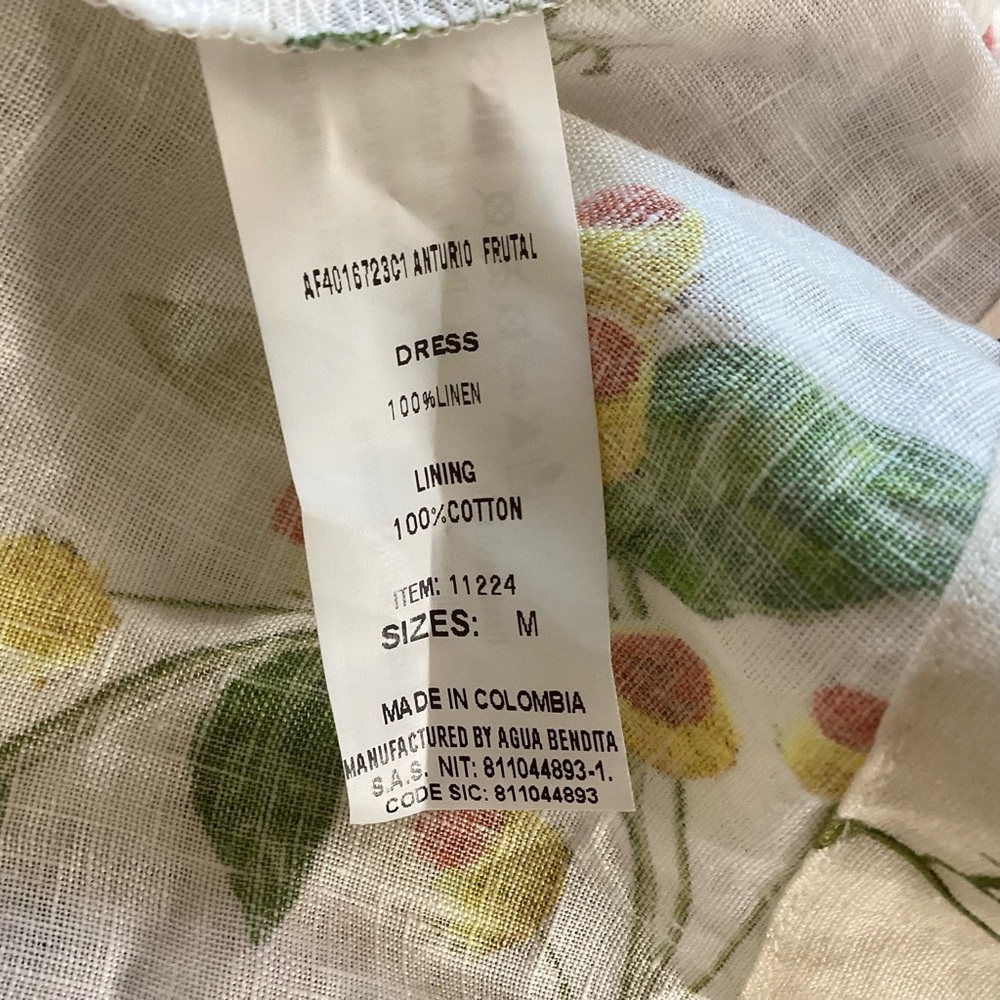 Agua Bendita Anturio Linen Dress Halter Top Mini Med - Picture 9 of 10